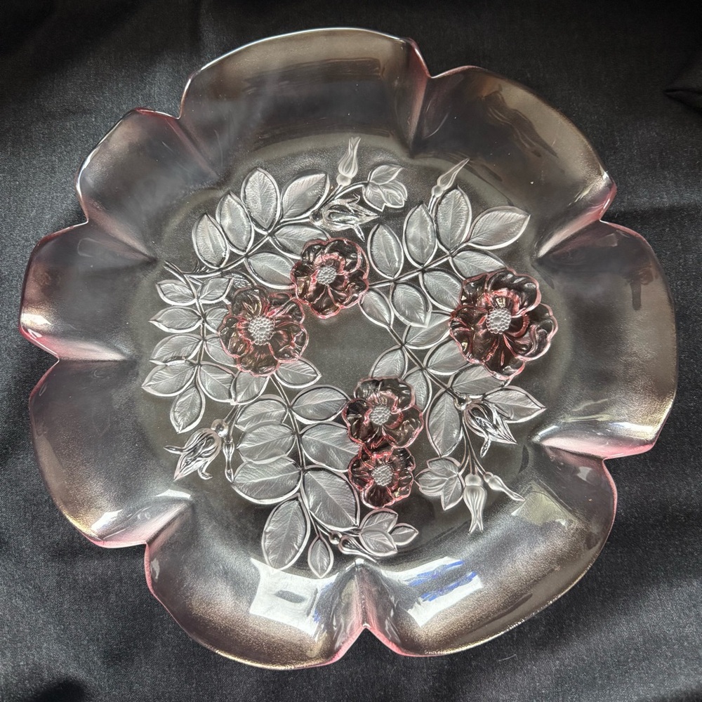Mikasa Rosella Pink Frosted Serving Party Dish Vintage